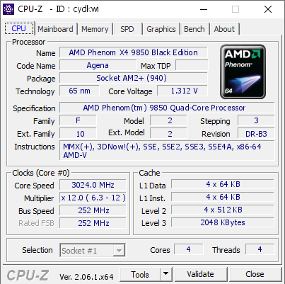 screenshot of CPU-Z validation for Dump [cydkwi] - Submitted by  Dry_Ice777  - 2023-07-28 18:18:19