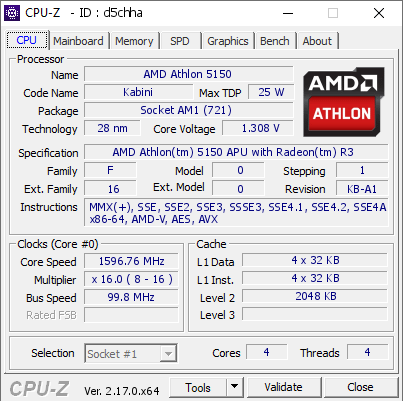screenshot of CPU-Z validation for Dump [d5chha] - Submitted by  Anonymous  - 2026-05-19 12:58:32