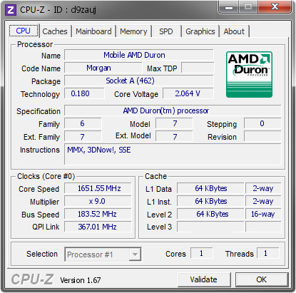 screenshot of CPU-Z validation for Dump [d9zauj] - Submitted by  Boblemagnifique Dudu Mobile 900 Caskade  - 2014-01-18 15:01:19