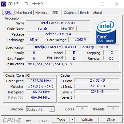 screenshot of CPU-Z validation for Dump [ebelc9] - Submitted by  LUCENT3  - 2024-04-19 15:59:39