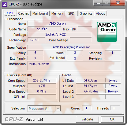 screenshot of CPU-Z validation for Dump [evdcpe] - Submitted by  trodas  - 2013-10-09 14:10:56