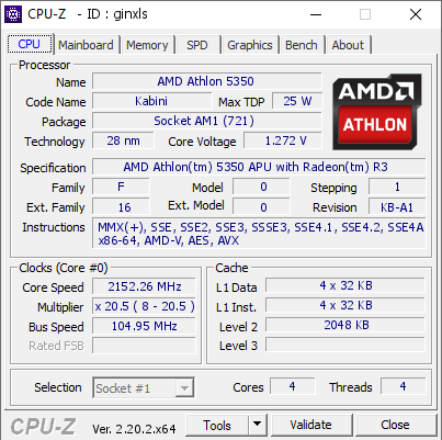 screenshot of CPU-Z validation for Dump [ginxls] - Submitted by  DESKTOP-0UCKDSK  - 2026-06-13 23:12:17