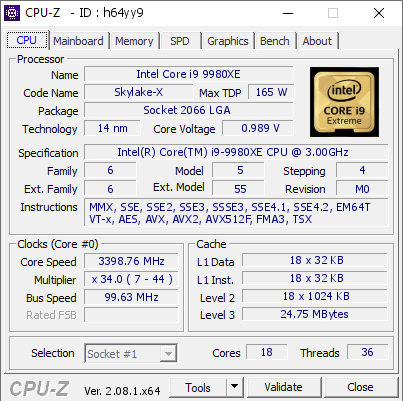 screenshot of CPU-Z validation for Dump [h64yy9] - Submitted by  Anonymous  - 2024-03-08 17:44:58