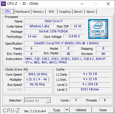 screenshot of CPU-Z validation for Dump [i50sty] - Submitted by  Anonymous  - 2024-12-25 10:42:53