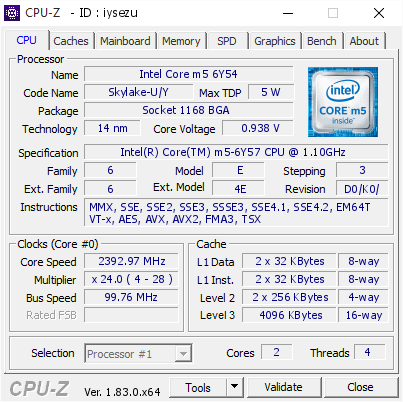 screenshot of CPU-Z validation for Dump [iysezu] - Submitted by  Anonymous  - 2018-02-08 03:41:28