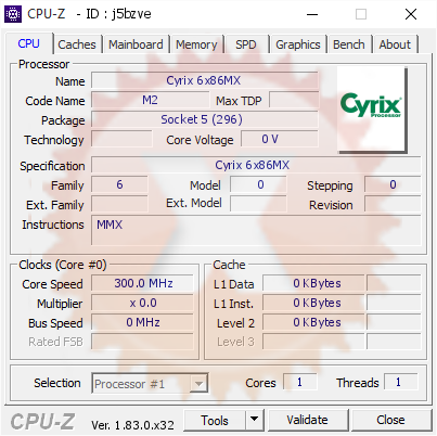 Cyrix 6x86mx 300 Mhz Cpu Z Validator