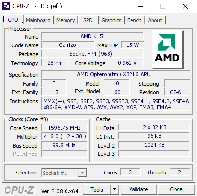 screenshot of CPU-Z validation for Dump [jeflfc] - Submitted by  Thomas Hounsell  - 2024-09-09 15:13:23