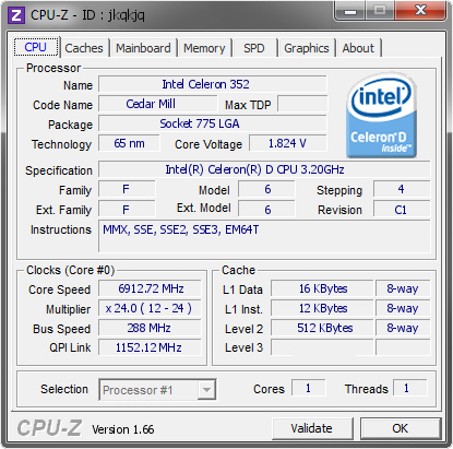 screenshot of CPU-Z validation for Dump [jkqkjq] - Submitted by  Andrix85 XtremeHardwareOC-TEAM  - 2013-09-07 16:09:44