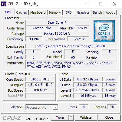 screenshot of CPU-Z validation for Dump [jslrij] - Submitted by  DESKTOP-P9R02QG  - 2020-05-28 20:59:20