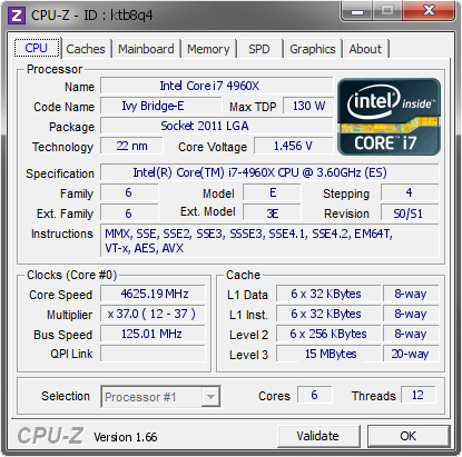 screenshot of CPU-Z validation for Dump [ktb8q4] - Submitted by  KitGuru  - 2013-09-02 19:09:07