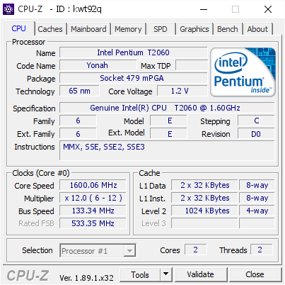 screenshot of CPU-Z validation for Dump [kwt92q] - Submitted by  DR-CURITA  - 2019-06-29 01:54:32