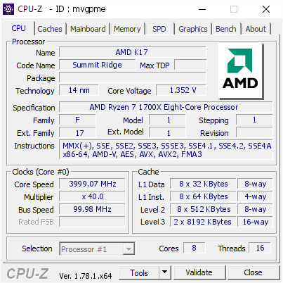 screenshot of CPU-Z validation for Dump [mvgpme] - Submitted by  Anonymous  - 2017-03-15 16:32:26