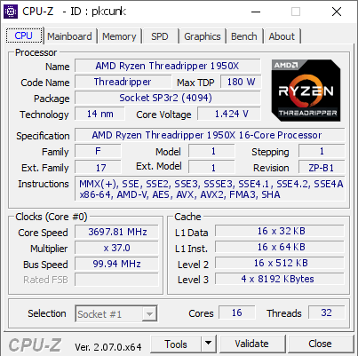 screenshot of CPU-Z validation for Dump [pkcunk] - Submitted by  Anonymous  - 2023-09-08 22:14:31