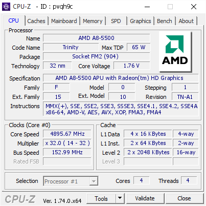 screenshot of CPU-Z validation for Dump [pvqh9c] - Submitted by  ozz  - 2015-11-30 06:06:06
