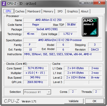 screenshot of CPU-Z validation for Dump [qn2uyd] - Submitted by  delly  - 2014-12-08 14:12:34