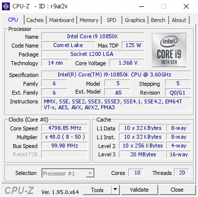 screenshot of CPU-Z validation for Dump [r9ai2v] - Submitted by  timo  - 2021-01-29 18:09:15