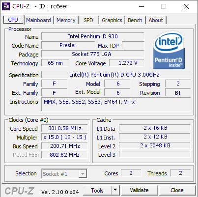 screenshot of CPU-Z validation for Dump [rc6eer] - Submitted by  DESKTOP-BRRQ121  - 2024-08-30 17:43:43