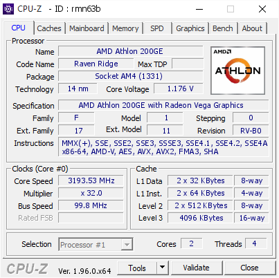 screenshot of CPU-Z validation for Dump [rmn63b] - Submitted by  Anonymous  - 2021-04-22 23:03:39