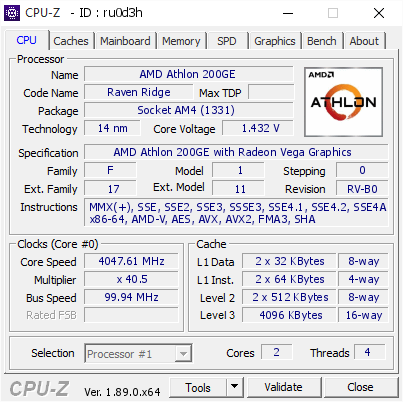 screenshot of CPU-Z validation for Dump [ru0d3h] - Submitted by  P.Mint  - 2019-06-22 22:38:12
