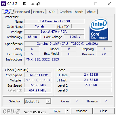 screenshot of CPU-Z validation for Dump [rxcrq2] - Submitted by  DESKTOP-A5U5CJK  - 2023-04-02 06:29:47