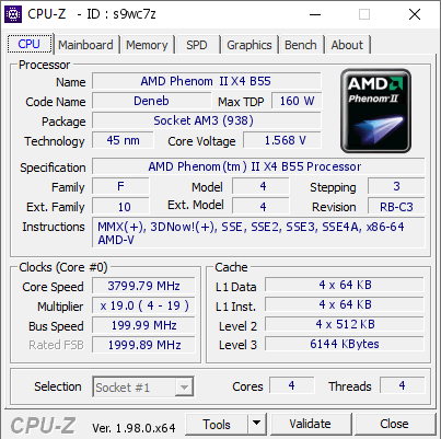 screenshot of CPU-Z validation for Dump [s9wc7z] - Submitted by    - 2022-02-25 00:31:25