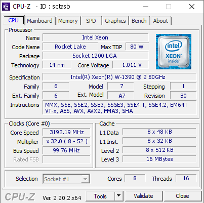 screenshot of CPU-Z validation for Dump [sctasb] - Submitted by  Anonymous  - 2026-08-22 12:18:17