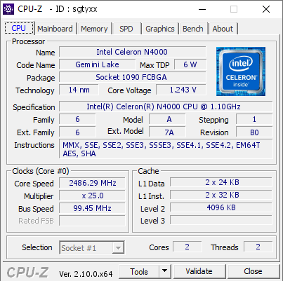 screenshot of CPU-Z validation for Dump [sgtyxx] - Submitted by  Anonymous  - 2024-08-09 19:29:19