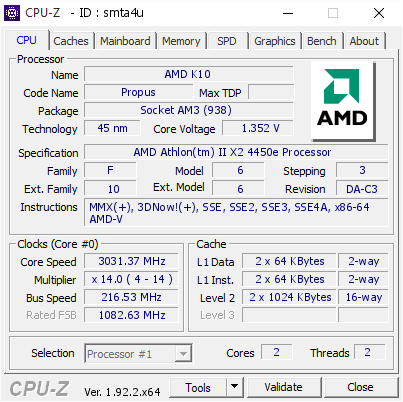 screenshot of CPU-Z validation for Dump [smta4u] - Submitted by  RAFFA-PC  - 2020-07-31 02:12:31