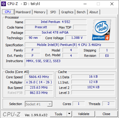 screenshot of CPU-Z validation for Dump [tekykl] - Submitted by  TAGG  - 2022-08-03 01:22:50