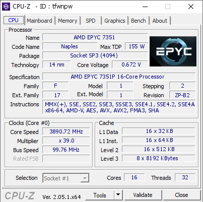 screenshot of CPU-Z validation for Dump [tfwnpw] - Submitted by  evolucian911  - 2023-03-30 04:41:11