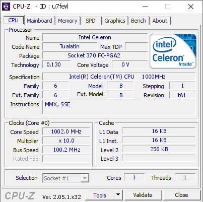 screenshot of CPU-Z validation for Dump [u7fevl] - Submitted by  SanyaX  - 2023-12-06 01:48:21