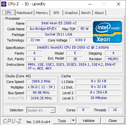 screenshot of CPU-Z validation for Dump [upwd0y] - Submitted by  Anonymous  - 2024-07-25 01:14:52