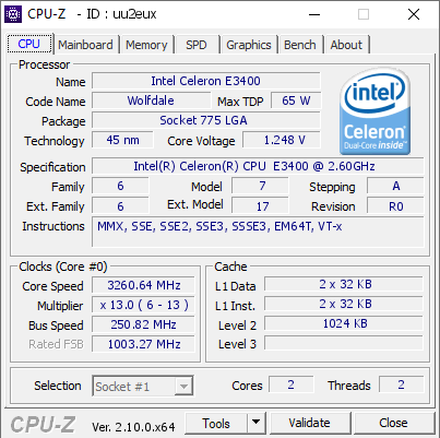 screenshot of CPU-Z validation for Dump [uu2eux] - Submitted by  Viktor Kalmar  - 2024-10-28 18:13:44