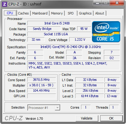 screenshot of CPU-Z validation for Dump [uyhxxf] - Submitted by  1palo  - 2015-01-13 21:01:48