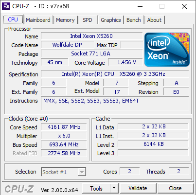 screenshot of CPU-Z validation for Dump [v7za68] - Submitted by  foreveri4nm  - 2022-09-25 01:48:10