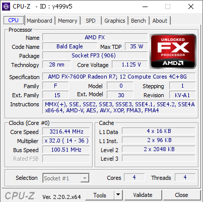screenshot of CPU-Z validation for Dump [y499v5] - Submitted by  DESKTOP-KENHBSG  - 2026-06-24 09:25:37