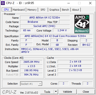screenshot of CPU-Z validation for Dump [yx9k95] - Submitted by  DESKTOP-EVLQE52  - 2023-09-14 20:13:19