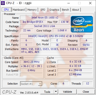 screenshot of CPU-Z validation for Dump [zggjii] - Submitted by  DESKTOP-JV15SMI  - 2022-10-31 10:31:03